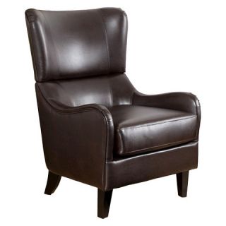 Christopher Knight Home Elijah Bonded Leather Sofa Chair   Brown