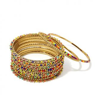 R.J. Graziano "Color Culture" 15pc Beaded Bangle Bracelet Set   8080568