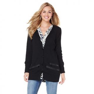 Melissa McCarthy Seven7 Zipper Detail Cardigan   7831569