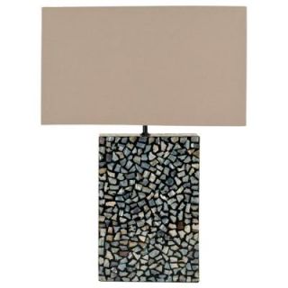 Safavieh Athena 16.5 in. Small Broken Black Pearl Lamp with Light Brown Mother of Pearl LIT5008E