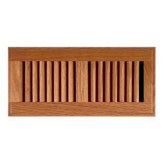 Accord Oak Medium Stain Wood Floor Register (Rough Opening 10 in x 2 in; Actual 11.42 in x 3.6 in)