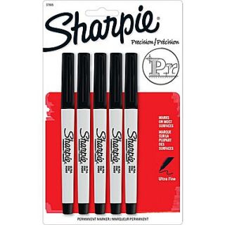 Sharpie Ultra Fine Point Permanent Markers, Black, 5/pk (37665PP)