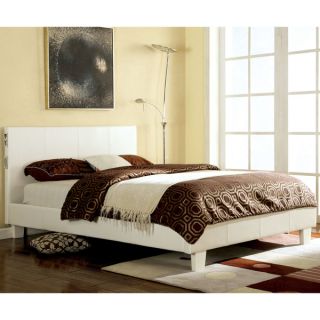 Furniture of America Britney Modern Grey Leatherette Platform Bed with