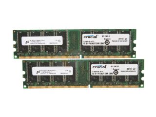 Crucial 2GB (2 x 1GB) 184 Pin DDR SDRAM DDR 333 (PC 2700) Dual Channel Kit Desktop Memory Model CT2KIT12864Z335