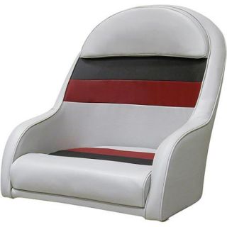 Wise Pontoon Bucket Seat, Grey/Red/Charcoal