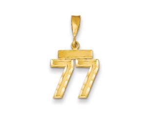 The Varsity Small Diamond Cut 14K Yellow Gold Pendant Number 77