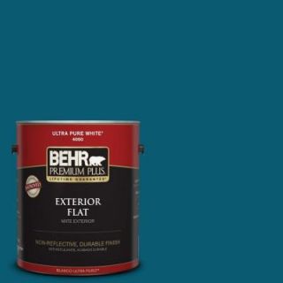 BEHR Premium Plus 1 gal. #540D 7 Deep Blue Sea Flat Exterior Paint 430001