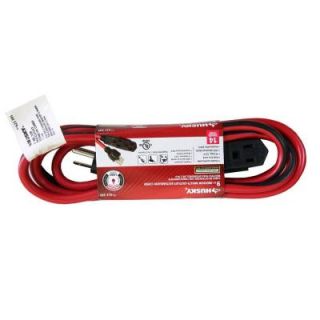 Husky 9 ft. 14/3 Medium Duty Indoor 3 Outlet Extension Cord   Red and Black HD#623 395