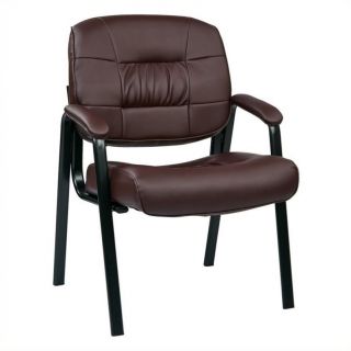 Office Star EC Series Eco Leather Visitors Guest Chair in Burgundy   EC8124 EC4