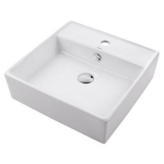 Kraus KCV 150 Square Ceramic Sink   White