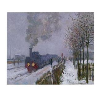 Trademark Fine Art 14 in. x 19 in. Train in the Snow Canvas Art BL01186 C1419GG