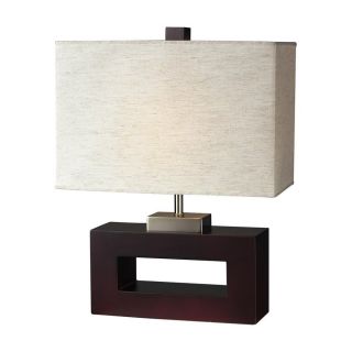 Z Lite 20 in Mahogany Indoor Table Lamp with Fabric Shade