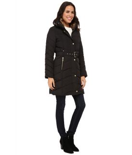 Cole Haan Single Breasted Belted Down Coat Black