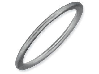 Sterling Silver Stackable Expressions Rhodium Satin Ring, Size 7