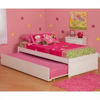 Atlantic Furniture Concord Platform Bed with Trundle in White   AR80X2012