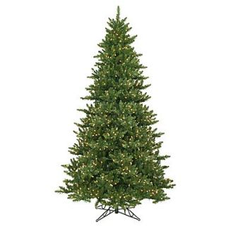 Vickerman Camdon Fir 9.5 Green Artificial Christmas Tree with 1350 Dura Lit Clear Lights with Stand