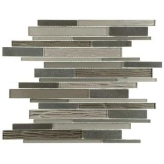 Merola Tile Tessera Grand Piano Basalt 11 3/4 in. x 12 1/4 in. x 8 mm Glass and Stone Mosaic Wall Tile GITTGPBS