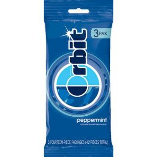 Orbit Peppermint Sugarfree Gum, multipack (3 packs total)