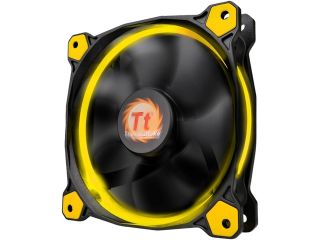 Thermaltake Riing 14 Series High Static Pressure 140mm Circular Yellow LED Ring Case/Radiator Fan CL F039 PL14YL A
