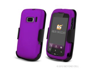 Alcatel One Touch 919/918 Combo Set Protex Purple Case and Holster Beltclip + Screen Protector