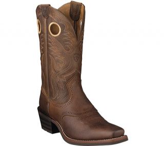 Mens Ariat Heritage Roughstock Square Toe   Brown Oiled Rowdy Full Grain Leather