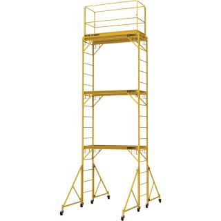 Metaltech Multipurpose 18ft. Maxi Square Triple Baker-Style Scaffold Tower Package — 690-Lb. Capacity, Model# I-T3CISC  Scaffolding