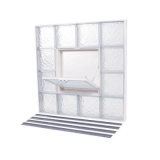 TAFCO WINDOWS 31.625 in. x 31.625 in. NailUp2 Ice Pattern Glass Block Window NU2 3232IV