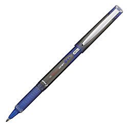 Pilot V Ball Grip Liquid Ink Rollerball Pens Bold Point 1.0 mm Metallic Silver Blue Barrel Blue Ink Pack Of 12