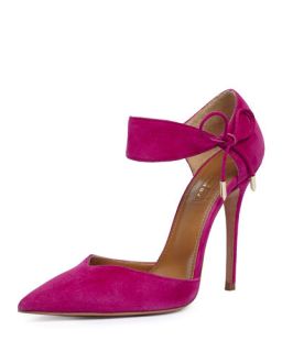 Aquazzura Candela High Heel Suede dOrsay Sandal, Orchid