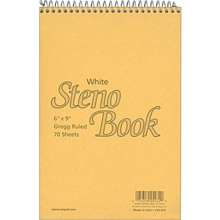 Ampad Steno Book, 6 x 9, Gregg Ruled, White, 70 sheets (25 472)