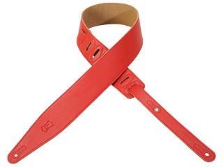 Levy's  2 1/2" Guitar/Bass Strap Garment Leather & Suede Backing   Red