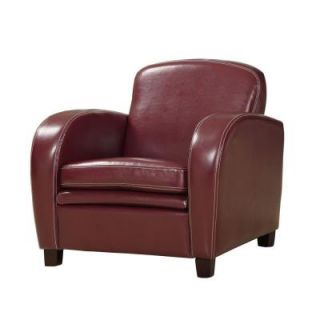 Leather Look Accent Chair in Red I 8039