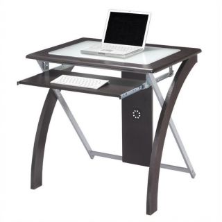 Office Star X Text Computer Desk in Espresso w/ Silver Accents   XT59ES
