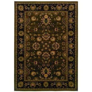 Traditional Brown/ Black Area Rug (5'3 x 7'6)