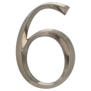 Classic 6 Inch House Number   Polished Nickel