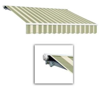 AWNTECH 10 ft. Galveston Semi Cassette Manual Retractable Awning (96 in. Projection) in Sage/Cream SCM10 899 SLCR