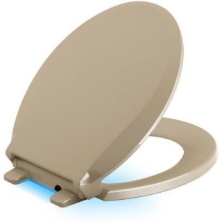 KOHLER Cachet LED Nightlight Round Quiet Closed Front Toilet Seat in Mexican Sand K 75758 33
