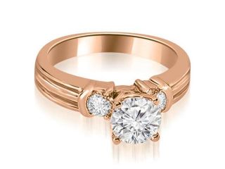 1.50 cttw. Prong Set Round Cut Diamond Engagement Ring in 18K Rose Gold
