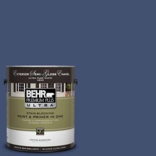 BEHR Premium Plus Ultra 1 Gal. #UL240 22 Signature Blue Semi Gloss Enamel Exterior Paint 585301