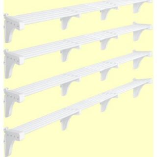 EZ Shelf 40 in.   75 in. Expandable Large Garage Shelf in White (Set of 4) EZS G SW72 4