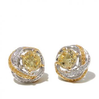 Victoria Wieck 3.64ct Absolute™ Clear and Canary 2 Tone Swirl Design Stud   7891664