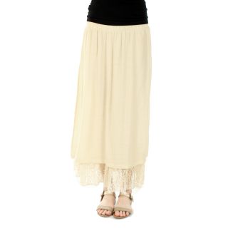 Firmiana Womens Long Beige Lace Skirt   Shopping   Top