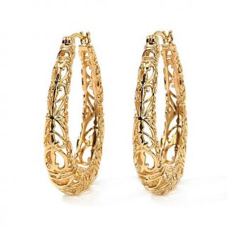 Technibond® Filigree Design Hoop Earrings   7675416