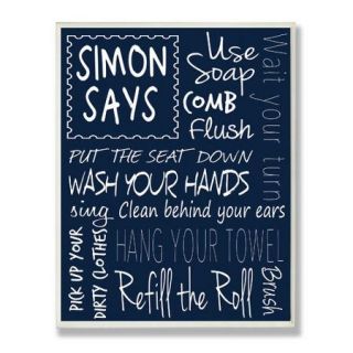 Stupell Industries Simon Says Bathroom Typography Rules Wall Plaque