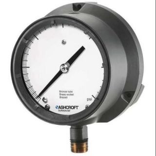 ASHCROFT 451379SSL04L60# Pressure Gauge, 0 to 60 psi, 4 1/2In, 1/2In