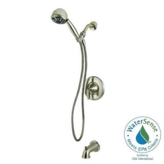 Pfister Pasadena Single Handle 3 Spray Tub and Shower Faucet with Hand Shower in Brushed Nickel 8P8 WS1 PHHK