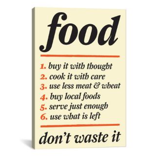 Kitchen Dont Waste Food Graphic Art on Canvas