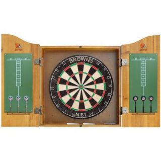 Imperial Cleveland Browns Dart Board Cabinet Set   Classic Style