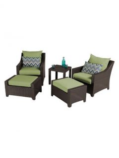 Deco Club Chair and Ottoman Set (5 PC) by RST Outdoor