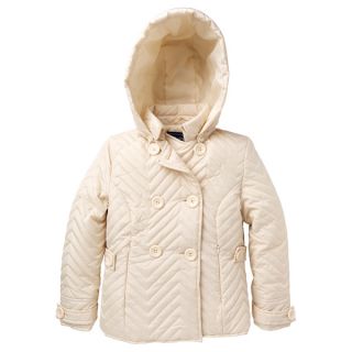Rothschild Girls Quilted Double Breasted Jacket with Removable Hood